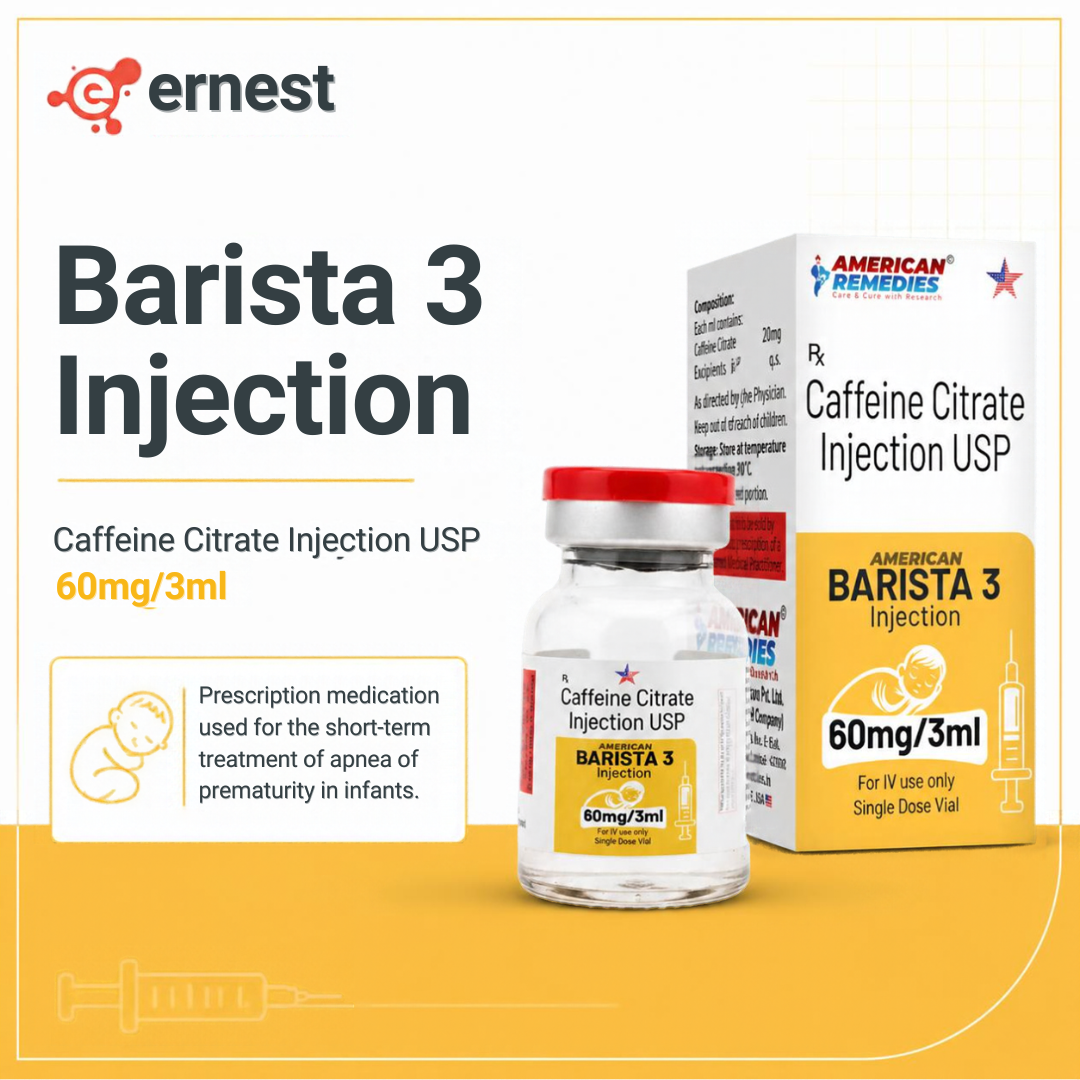 Caffeine Citrate Injection USP 60mg/3ml Barista 3