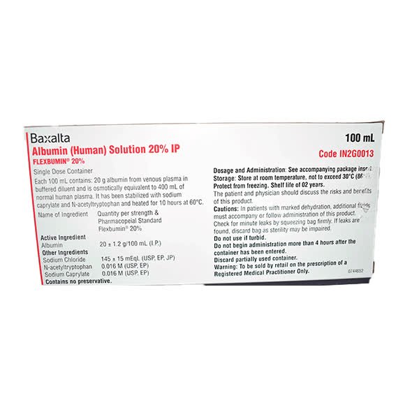 FLEXBUMIN 20% (Albumin) 100 ML